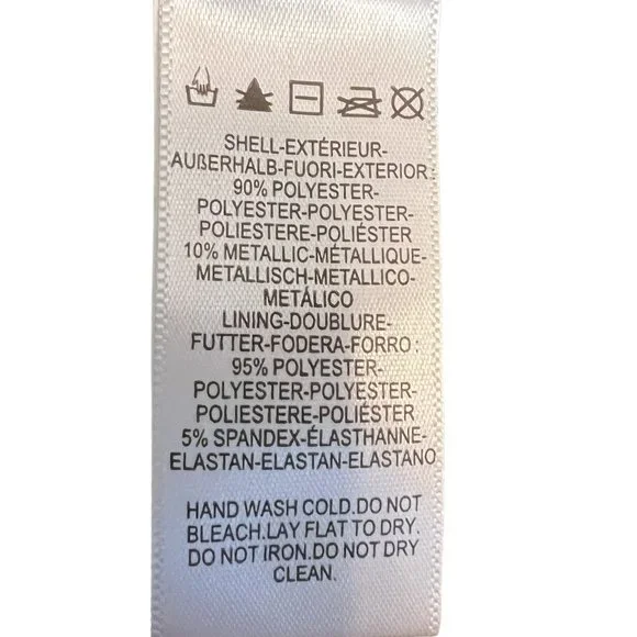 Dress the Population Brown Gold Pleated Metallic Midi Dress L Sleeveless Party - Picture 7 of 10